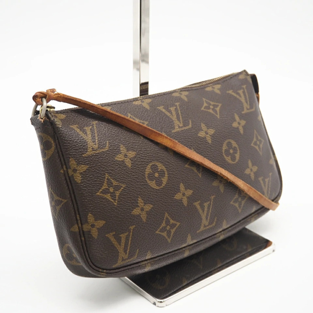Louis Vuitton Monogram Pochette Accessoires Pouch Clutch Brown Canvas